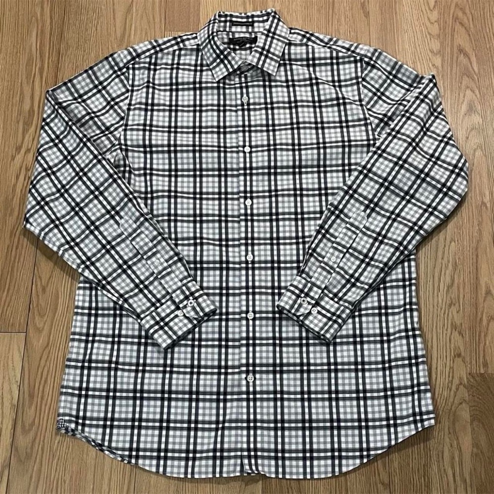 Banana Republic Mens Large Long Sleeve Button Down Shirt Plaid Camden Multicolor